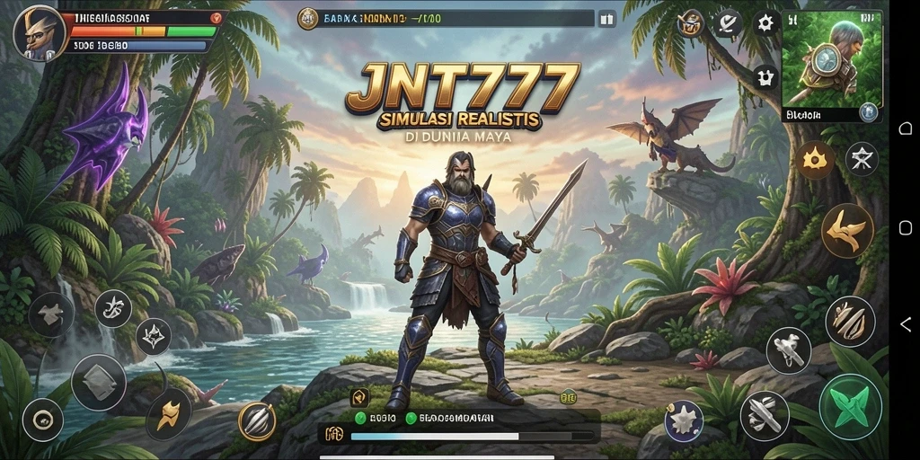 Screenshot utama JNT777 menampilkan gameplay simulasi yang memukau.