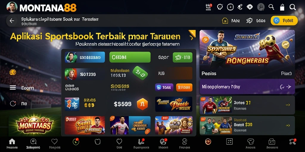 Tampilan gameplay MONTANA88 yang menampilkan berbagai pilihan taruhan olahraga.