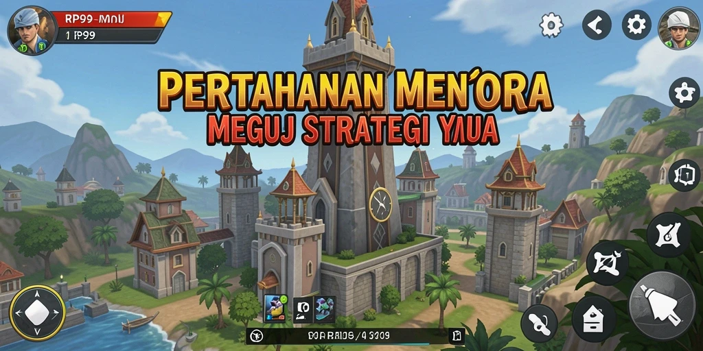 Tampilan menarik dari gameplay RP99 dalam Tower Defense.