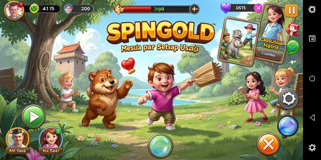 Tampilan gameplay SPINGOLD yang seru dan mengasyikkan.