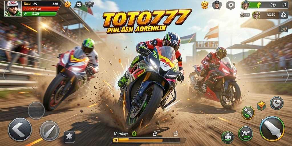 Gameplay seru di TOTO777 dengan balapan motor yang mendebarkan.